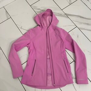 Lululemon Athletica Pink Ski Jacket with Hood and Full Zipper